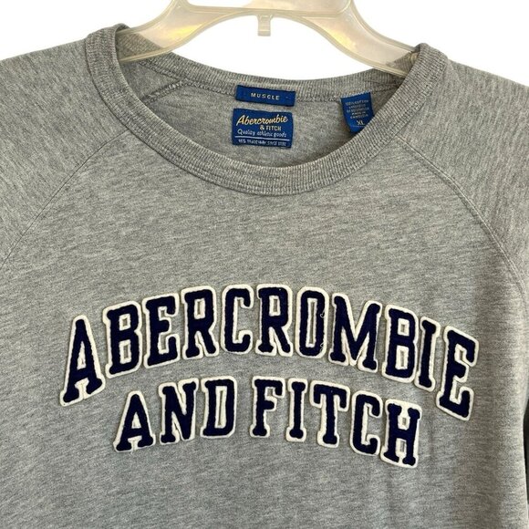 Vintage Y2K Abercrombie & Fitch Spell Out Men XL Muscle Long Sleeve Shirt Moose - Picture 4 of 11